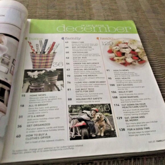 2/$35 FAMILY CIRCLE Magazine Dec 2007 Vol 120 No 15 Holiday Recipes Slow Cooker - Picture 2 of 4